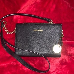 Steve Madden Black and Gold Crossbody Bag